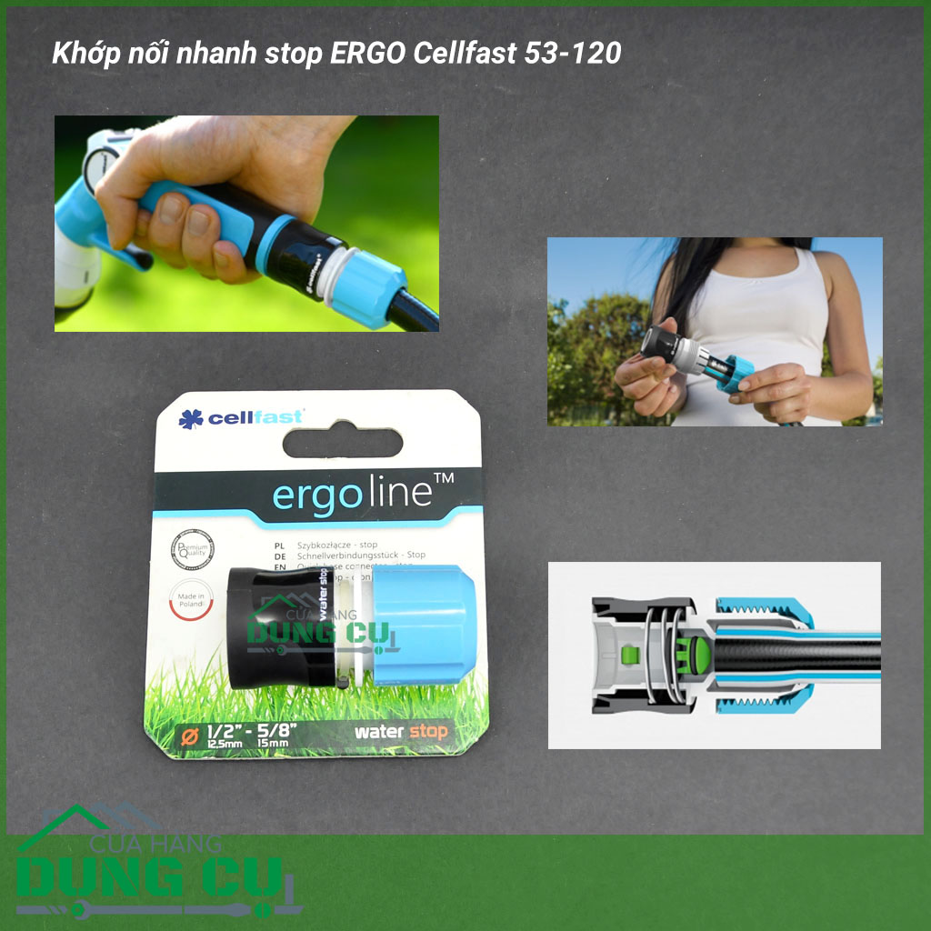 Khớp nối nhanh stop ERGO Cellfast 53-120