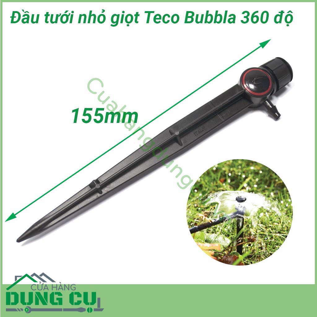 Đầu tưới nhỏ giọt Teco Bubbla 360 độ có chân cắm 75l/h;