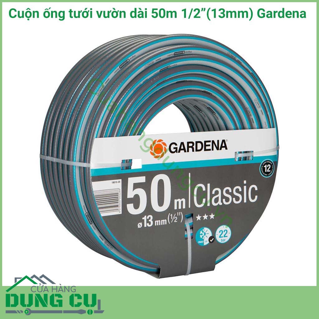 Cuộn ống dây tưới vườn dài 50m 1/2 inch Gardena