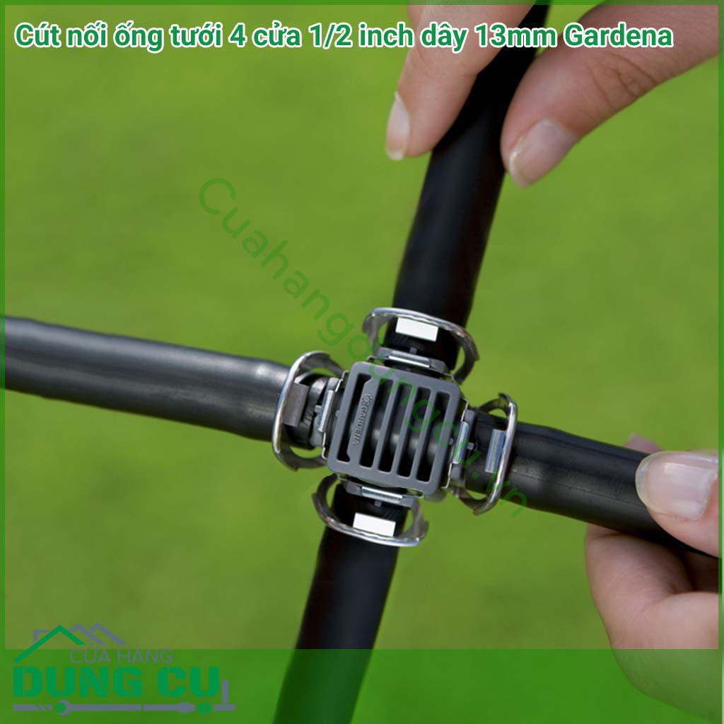 Cút nối ống 4 cửa 3/16 inch cho dây 4,6mm Gardena 08334-20