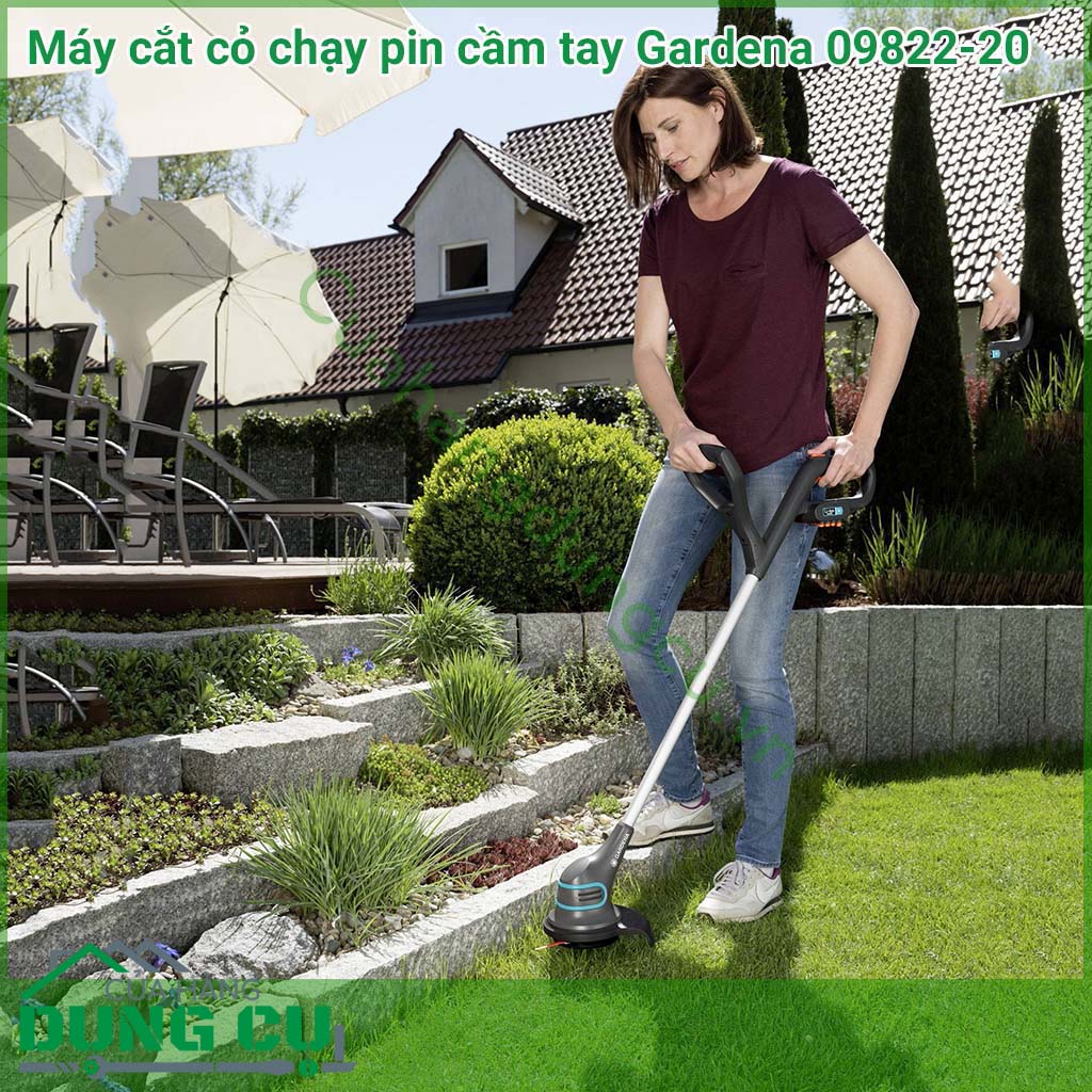 Máy cắt cỏ chạy pin cầm tay Gardena là một sản phẩm hoàn hảo cho việc cắt cỏ trong san vườn của bạn. Nó được thiết kế để cắt cỏ và thảm cỏ xung quanh nhà riêng và các mảnh vườn.