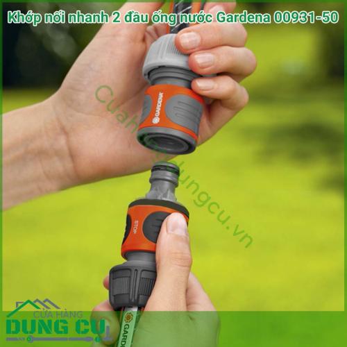 Khớp nối nhanh 2 đầu ống nước Gardena 00931-50 là phụ kiện chính hãng của Gardena. Trong trường hợp ống tưới của bạn bị ngắn, chỉ cút nối này, cuộn dây sẽ dễ dàng được nối dài