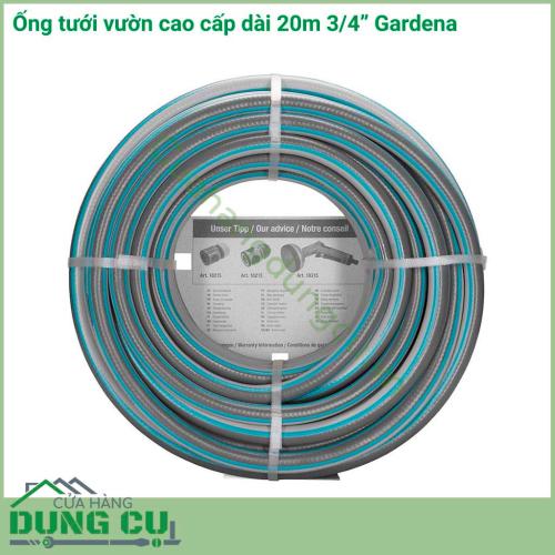 Dây ống tưới vườn Gardena có đường kính 19mm chịu được áp lực lớn đến 22Bar không bị gãy dập tắc nghẽn trong quá trình sử dụng lâu dài.