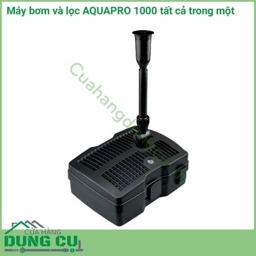 Máy bơm và lọc AQUAPRO 1000 sử dụng điện áp thấp an toàn cho người sử dụng. Công suất tiêu thụ 72w tiết kiệm điện. Tích hợp bộ lọc bằng đèn UV, lọc sinh học Bio media và lọc bọt biển.