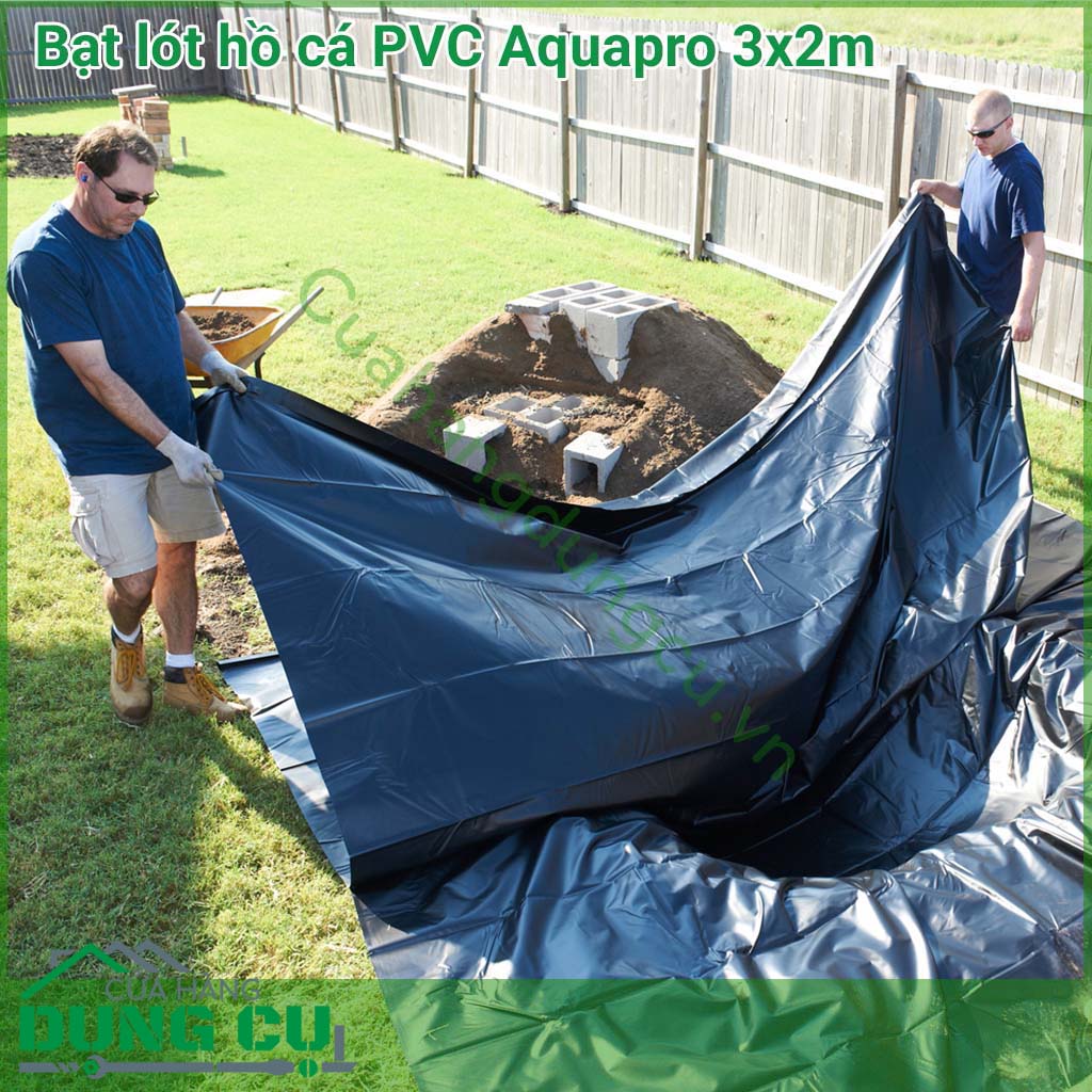 Bạt lót hồ cá cảnh Aquapro sử dụng chất liệu PVC siêu bền chắc chắn. Cấu tạo ngăn tia UV gây hại chống thấm tuyệt đối phù hợp để chế tạo 1 bể cá nhỏ ngay tại sân vườn.
