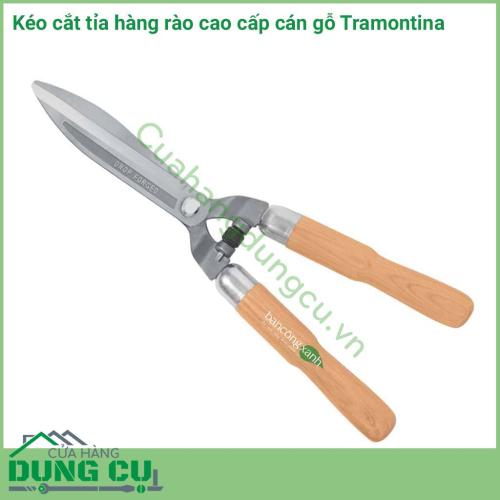 Kéo cắt tỉa hàng rào cao cấp cán gỗ Tramontina được rèn bằng thép carbon không gỉ , giúp nó có khả năng chống chịu cao hơn và ít bị mài mòn hơn trong quá trình sử dụng.