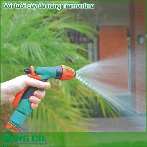 Vòi tưới cây đa năng Tramontina là sản phẩm được sản xuất với chất liệu chất lượng cao dùng cho tưới cây. Dùng để tưới vườn, phun xịt rửa xe và tưới rau rất tiện lợi.